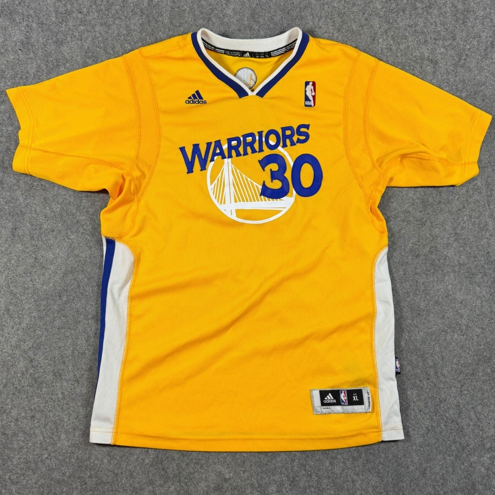 Adidas Golden State Warriors Youth XL Yellow Stephen Curry 30 NBA Jersey Short